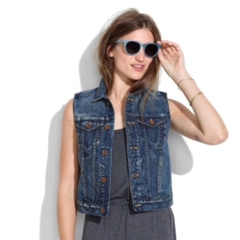 Madewell Gold Rush Denim Vest, XS